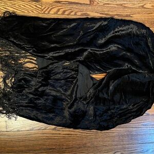 Vintage Velvet Fringe Scarf & Crochet Scarf